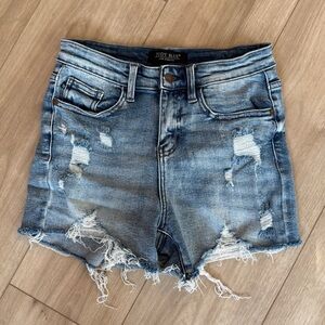 Judy Blue Women's Ripped Jean Shorts - Blue